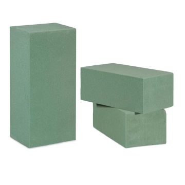 Флористическая пена Relaxdays, 3 шт, Зелёный, 20 × 7,5 × 10 см
