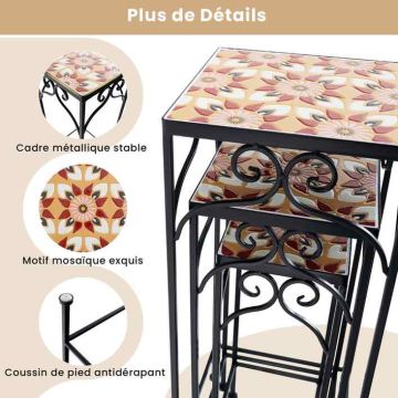 Flower stands Promotion GT4071, 3 pcs, 28 × 28 × 71 cm; 23 × 23 × 59 cm; 18 × 18 × 49 cm