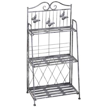 Подставка для цветов Outsunny 44x25x96см, серебристого цвета