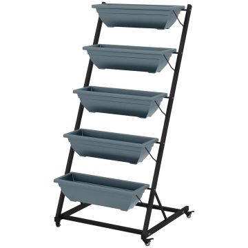 Lillepostament Outsunny 65x67x145cm., hall/must