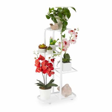 Lillealus „Relaxdays“ 10036801_49, 4-astmeline, Valge, 44 × 81 × 24,5 cm