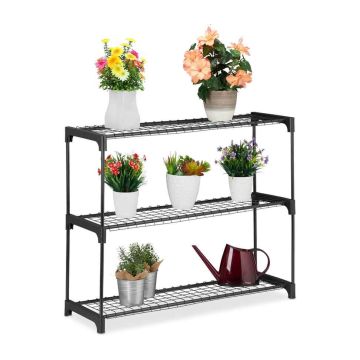 Lillealus Relaxdays, 3 riiulit, Must, 91 × 72 × 28 cm