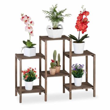 Lillealus Relaxdays, M, 6 riiulit, Pruun, 89 × 70 × 27 cm