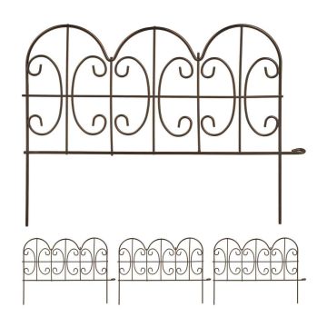 Lillepeenra piire Relaxdays, 4-osaline komplekt, 28 × 38,5 × 1,5 cm