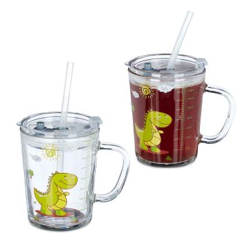 Joogiklaaside komplekt Relaxdays, 2 tk, 12,5 × 12 × 9,5 cm