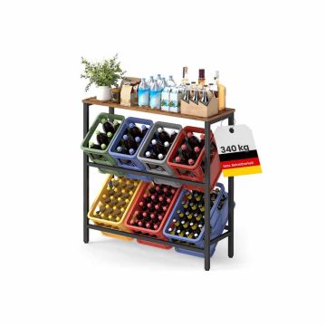 Joogikastide riiul SONGMICS, 2 tasandit, 6 kastile, 40 × 117,3 × 105,4 cm