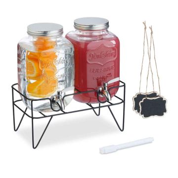 Joogidosaatorid Relaxdays, 2 tk, kumbki 4 l, 22 × 35 × 33 cm