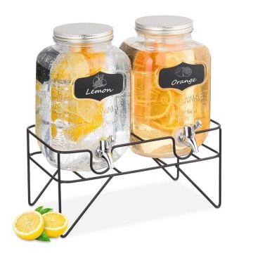 Joogidosaatorid Relaxdays, 2 tk, kumbki 4 l, 33 × 35 × 22 cm