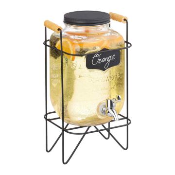 Joogidosaator Relaxdays, 4 l, Must, 19 × 33 × 22 cm