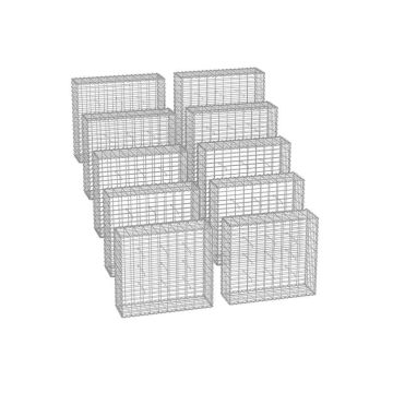 10 gabiooni komplekt 100x90x30cm, hõbedane