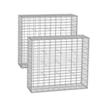 2 gabiooni komplekt 100x90x30cm, hõbedane