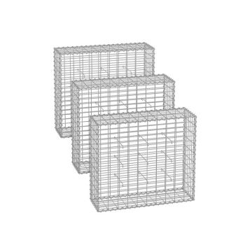3 gabiooni komplekt 100x90x30cm, hõbedane