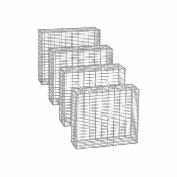 4 gabiooni komplekt 100x90x30cm, hõbedane
