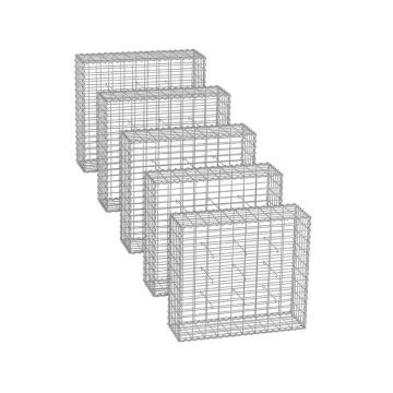 5 gabiooni komplekt 100x90x30cm, hõbedane