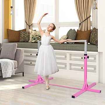 Gymnastics bar, 12 height positions, Pink, 200 × 120 × 91–150 cm