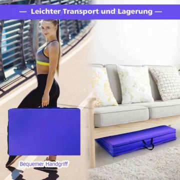 Gymnastics mat, 4-piece, 304.8 × 121.92 × 5.08 cm