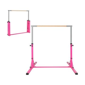 Gymnastics crossbar, 13 height positions, Pink, 136 × 172 × 90–150 cm