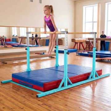 Gymnastics crossbar, single or double, 250 × 132 × 84.5–144.5 cm
