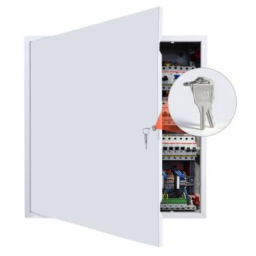 Kipsplaadi hooldusluuk VEVOR, Võtmega, Valge, 64 × 64 × 1,55 cm