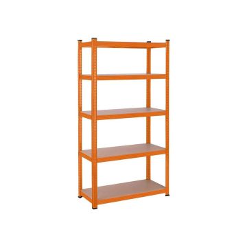 Металлическая полка для хранения 180 x 90 x 40 см., оранжевая