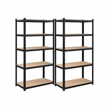 Комплект из 2 полок для хранения, 200 x 100 x 50 см, черный