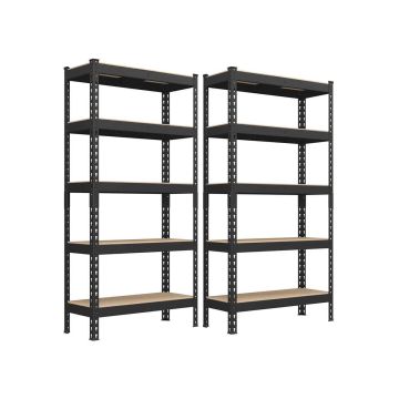 Комплект из 2 полок для хранения 30x75x150 см, черный