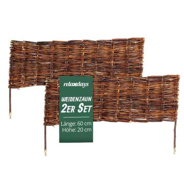 Pajupiire peenardele Relaxdays 10053434_9116, 2 tk, Pruun, 60 × 20 cm