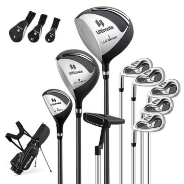 Golf set, left-handed, 460CC driver, 8 clubs, Black, 83 × 51 × 96 cm