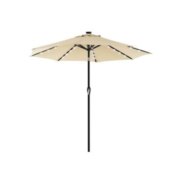 Päikesevari LED-päikesevalgustusega Ø 300 cm, beež