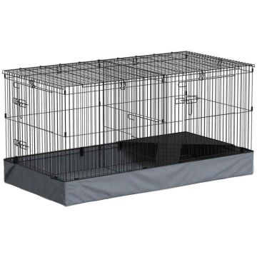 Näriliste puur PawHut 121x61x61cm., tumehall/must