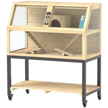 Näriliste puur PawHut 87x43x101cm, heledat pruun/halli värvi