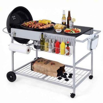 Grill cart, adjustable, 141 × 62.2 × 80 cm