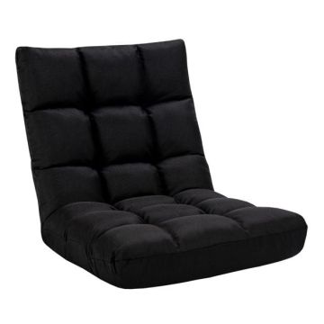 Floor armchair, 14 positions, Black, 53.34 × 10.16 × 106.68 cm