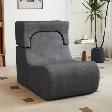 Floor chair, with removable headrest, Gray, 95.25 × 81.28 × 62.23 cm