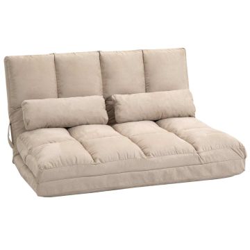 Диван-кровать напольный Homcom 102x73x60см, песочного цвета