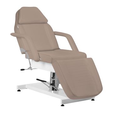 Косметологическое кресло Sillon, гидравлическое, Коричневое/белое