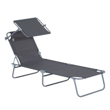 Voodi Outsunny 187x58x36cm, tumehall/hall värv