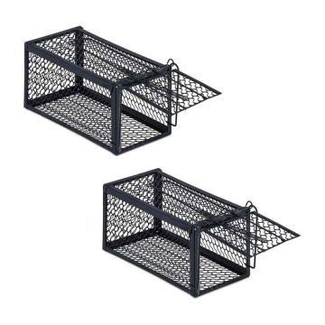 Eluslõksud hiirtele Relaxdays, 2 tk, Mustad, 24 × 12 × 11,5 cm