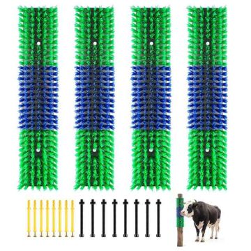 Kariloomade sügamisharjad VEVOR FL-CBD002, 4 tk, Roheline/sinine/must, 430 × 100 × 80 mm