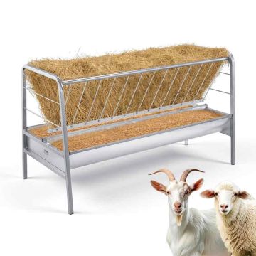 Loomasöötja VEVOR T1097, 2-ühes, 300 l, Hõbedane, 147 × 86,5 × 70 cm