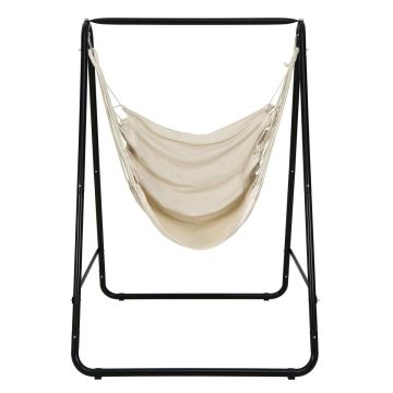 Hammock chair swing, With stand, Sand/gray, 125 × 165 × 114 cm