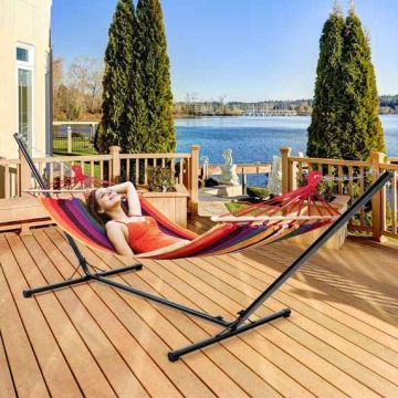 Hammock stand, adjustable height, Black, 330 × 103 × 104 cm