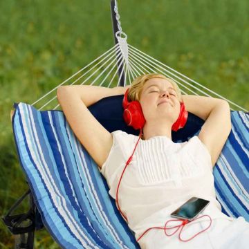 Hammock stand set, with mat and pillow, 354 × 120 × 92.5 cm