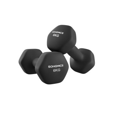 SONGMICS Dumbbells, 2 pcs., 2 × 6 kg, 23.3 × 11.3 cm