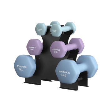 Hantlikomplekt alusega SONGMICS, 6-osaline