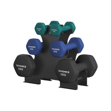 Hantlikomplekt alusega SONGMICS SYL612GN, 6-osaline