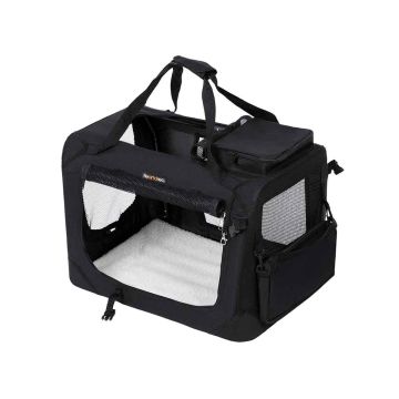 Loomade transpordikott, suurus M, must