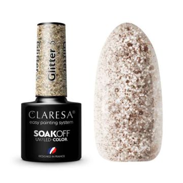 Hübriidlakk küüntele Claresa Glitter 3 Hybrid