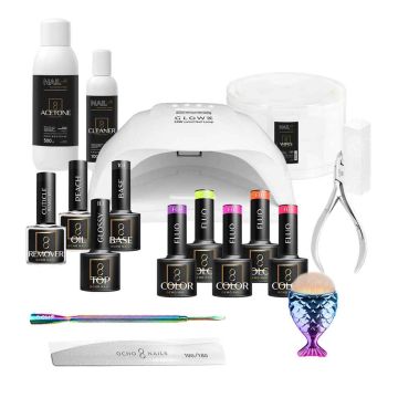 Hübriidküünte algajate komplekt OCHO NAILS, 6 lakki