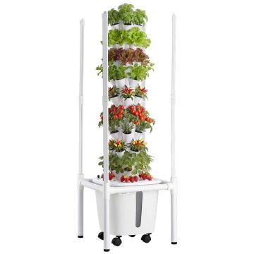 Hüdropoonikatorn VEVOR VV2-9C-EU, 9 astet, 45 kapslit, Valge, 35 × 122 × 35 cm
